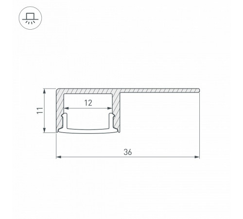 Профиль Arlight ARH-DECORE-S12-LINE-EDGE-2000 ANOD 023894 Профиль Arlight ARH-DECORE-S12-LINE-EDGE-2000 ANOD 023894
