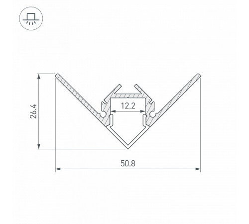 Профиль Arlight ARH-DECORE-S12-EXT-F-2000 ANOD внешний 023897 Профиль Arlight ARH-DECORE-S12-EXT-F-2000 ANOD внешний 023897
