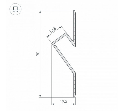 Профиль Arlight ARH-DECORE-S12-CAVE-F-2000 ANOD 023902 Профиль Arlight ARH-DECORE-S12-CAVE-F-2000 ANOD 023902