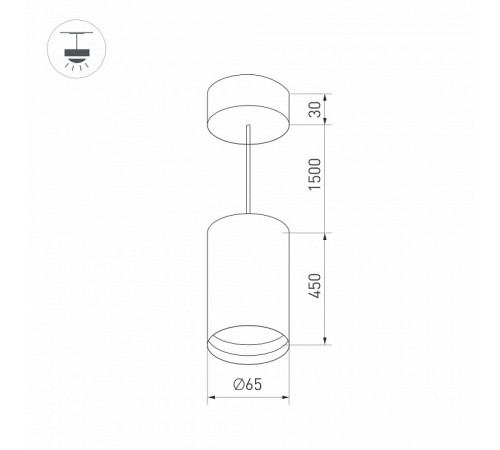 Корпус подвесного светильника Arlight SP-Polo-Hang-Long450-R65 024443(1)