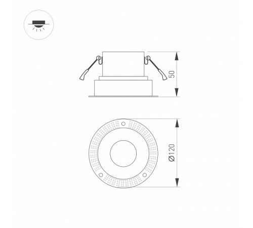 Корпус встраиваемого светильника Arlight Plurio-Base-Built-Trimless-R120 031705 Корпус встраиваемого светильника Arlight Plurio-Base-Built-Trimless-R120 031705