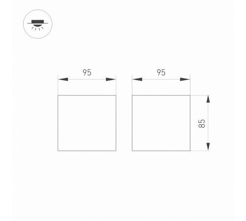 Накладной светильник Arlight SP-Orient-Surface-TC-S95x95-20W Warm3000 031865 Накладной светильник Arlight SP-Orient-Surface-TC-S95x95-20W Warm3000 031865