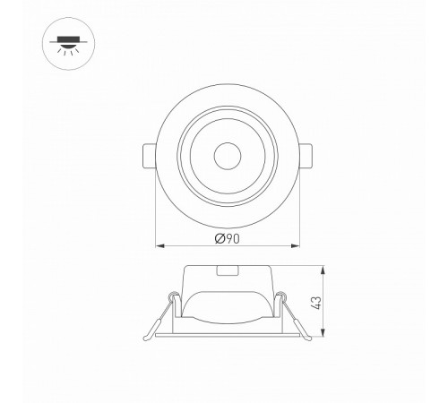 Встраиваемый светильник Arlight LTD-Polar-Turn-R90-7W Warm3000 032310 Встраиваемый светильник Arlight LTD-Polar-Turn-R90-7W Warm3000 032310