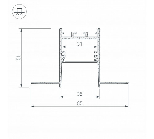 Профиль Arlight SL-Comfort32-Fantom-2000 Anod 033276