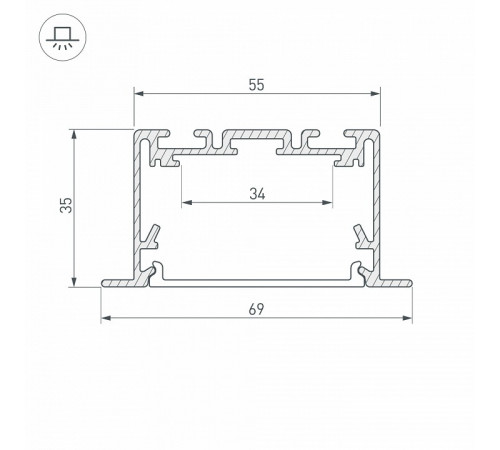 Алюминиевый профиль Arlight S2-Linia69-F-2500 Seamless Black 033534 Алюминиевый профиль Arlight S2-Linia69-F-2500 Seamless Black 033534