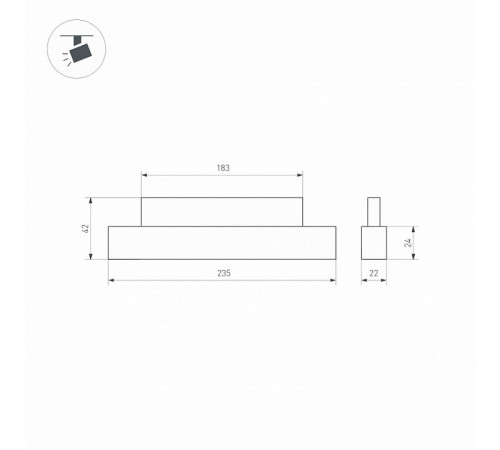 Трековый светильник Arlight Mag-Orient-Flat-L235-8W Day4000 033608
