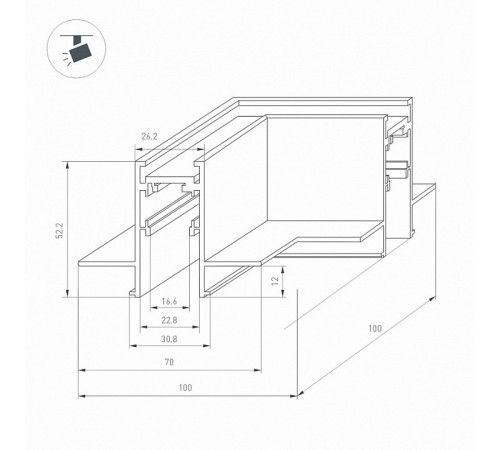 Коннектор L-образный для магнитного шинопровода Arlight Mag-Orient-Con-2652-Fdw-L90 033639 Коннектор L-образный для магнитного шинопровода Arlight Mag-Orient-Con-2652-Fdw-L90 033639