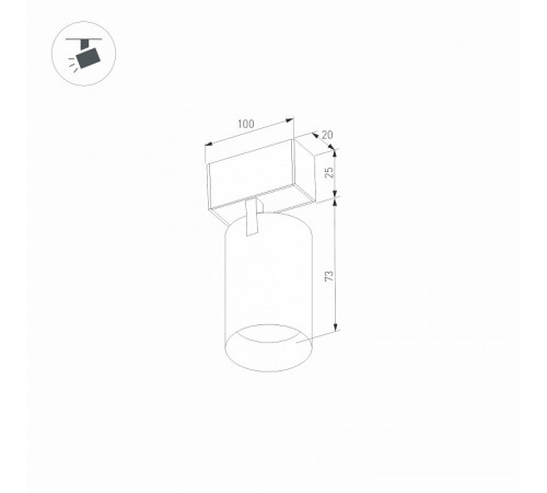 Трековый светильник для магнитного шинопровода Arlight Mag-Spot-25-R65-5W Warm3000 033676 Трековый светильник для магнитного шинопровода Arlight Mag-Spot-25-R65-5W Warm3000 033676