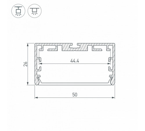Профиль Arlight PLS-LOCK-W50-SMT-2000 ANOD 033772