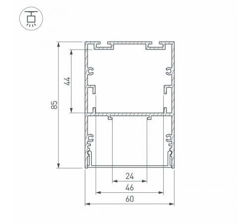 Алюминиевый профиль Arlight ARH-Line-6085-3000 Anod 033818 Алюминиевый профиль Arlight ARH-Line-6085-3000 Anod 033818