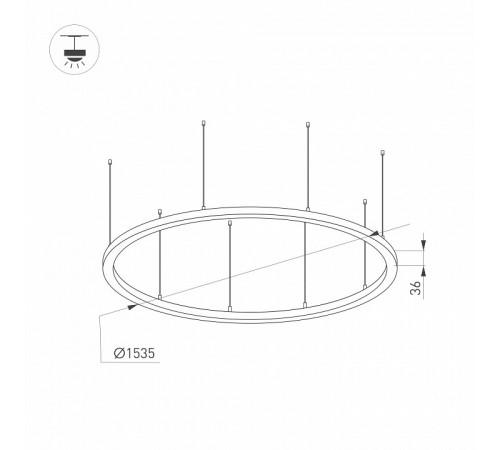 Подвесной светильник Arlight SP-Line-Hang-Arc-O3535-D1500-124W Warm3000 034009(1)