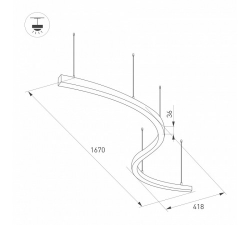 Подвесной светильник Arlight SP-Line-Hang-Arc-S3535-D800-65W Day4000 034050(1)