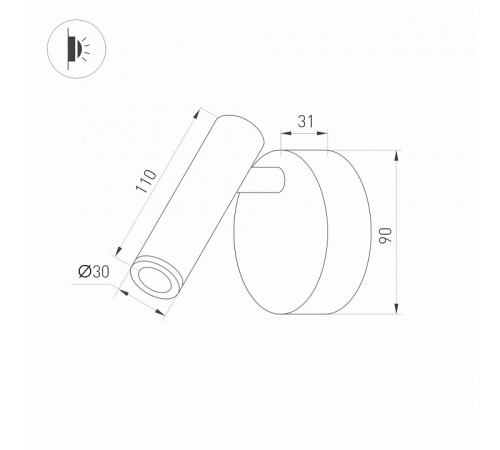 Настенный светильник Arlight SP-BED-NB-R90-3W Warm3000 034061