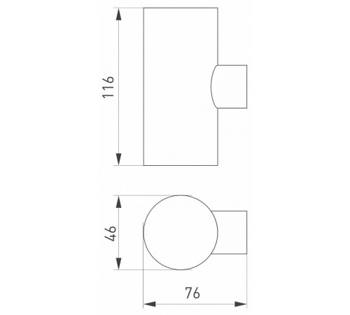 Уличный настенный светильник Arlight KT-Ray-Wall-Twin-R46-2x3W Warm3000 034137 Уличный настенный светильник Arlight KT-Ray-Wall-Twin-R46-2x3W Warm3000 034137