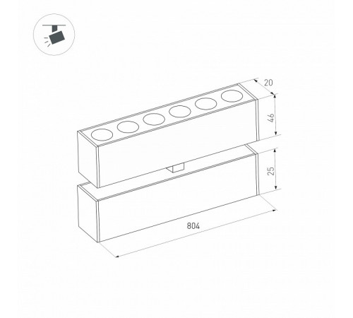 Трековый светильник Arlight Mag-Dots-FOLD-25-S800-24W Warm3000 034224 Трековый светильник Arlight Mag-Dots-FOLD-25-S800-24W Warm3000 034224