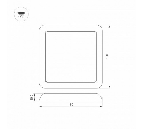 Встраиваемый светильник Arlight CL-Fiokk-S180x180-12W Day4000-Mix 034470
