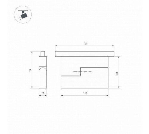 Трековый светильник Arlight Mag-Orient-Flat-Fold-S195-6W Warm3000 034659(1)
