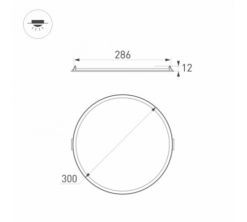 Встраиваемый светильник Arlight DL-Edge-R300-24W Day4000 034725 Встраиваемый светильник Arlight DL-Edge-R300-24W Day4000 034725