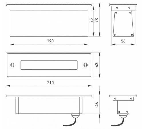 Ландшафтный светильник Arlight LTD-Line-Tilt-S210-8W Day4000 034827 Ландшафтный светильник Arlight LTD-Line-Tilt-S210-8W Day4000 034827