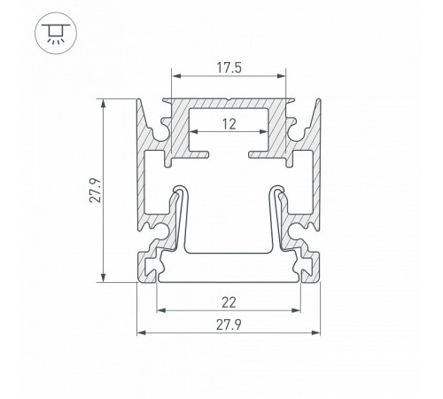 Алюминиевый профиль Arlight HR-Facade-2000 Anod 034946 Алюминиевый профиль Arlight HR-Facade-2000 Anod 034946