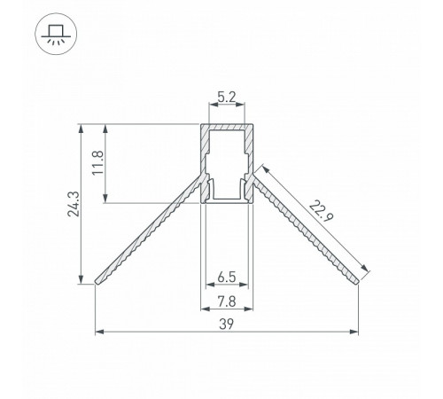 Алюминиевый профиль Arlight ARH-Decore-S6-INT-2000 Anod внутренний 034971 Алюминиевый профиль Arlight ARH-Decore-S6-INT-2000 Anod внутренний 034971