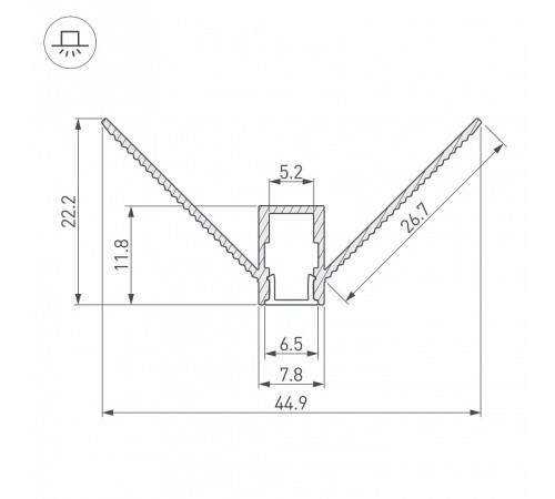 Алюминиевый профиль Arlight ARH-Decore-S6-EXT-2000 Anod внешний 034973