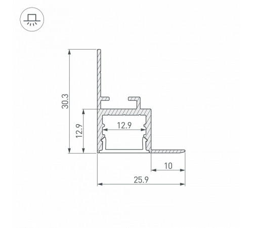 Алюминиевый профиль Arlight ARH-Ceil-S16-2000 Anod 034977