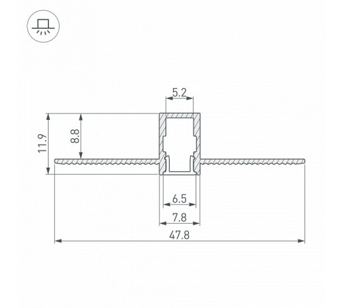 Алюминиевый профиль Arlight SL-Linia8-Fantom-2000 Anod 034986