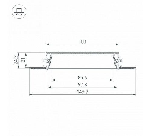 Алюминиевый профиль Arlight SL-Linia97-Fantom-2000 Anod 034987 Алюминиевый профиль Arlight SL-Linia97-Fantom-2000 Anod 034987