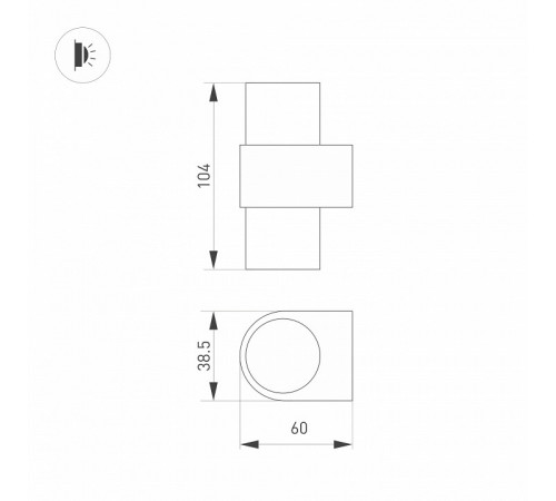 Настенный светильник Arlight SP-Spicy-Wall-Mini-Twin-S104x39-2x3W Day4000 035561 Настенный светильник Arlight SP-Spicy-Wall-Mini-Twin-S104x39-2x3W Day4000 035561