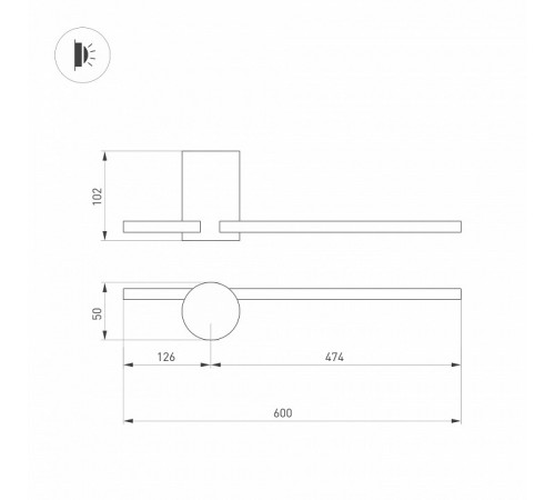 Настенный светильник Arlight SP-Vinci-S600x55-7W Warm3000 035683