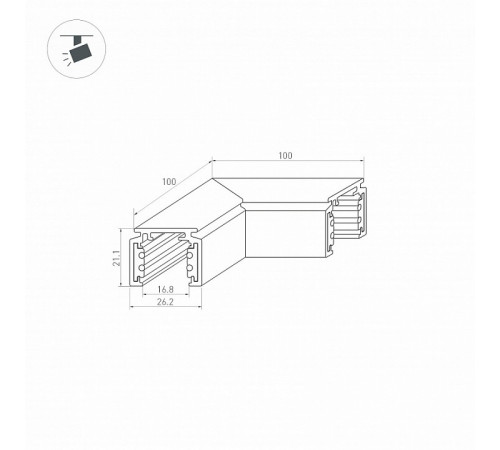 Коннектор угловой Arlight Mag-Orient-Con-2620-L90 036020 Коннектор угловой Arlight Mag-Orient-Con-2620-L90 036020