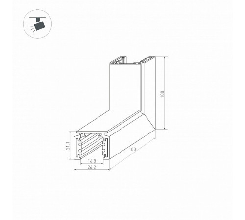 Коннектор угловой Arlight Mag-Orient-Con-2620-L90-EXT 036021 Коннектор угловой Arlight Mag-Orient-Con-2620-L90-EXT 036021