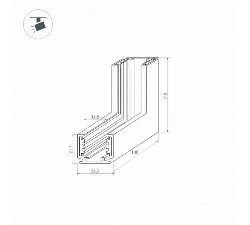 Коннектор угловой Arlight Mag-Orient-Con-2620-L90-INT 036022 Коннектор угловой Arlight Mag-Orient-Con-2620-L90-INT 036022