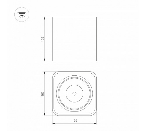 Накладной светильник Arlight SP-Cubus-S100x100-8W Warm3000 036051 Накладной светильник Arlight SP-Cubus-S100x100-8W Warm3000 036051
