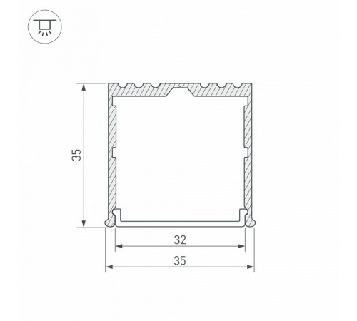 Алюминиевый профиль Arlight ARH-Power-W35-3000 Anod 036136 Алюминиевый профиль Arlight ARH-Power-W35-3000 Anod 036136