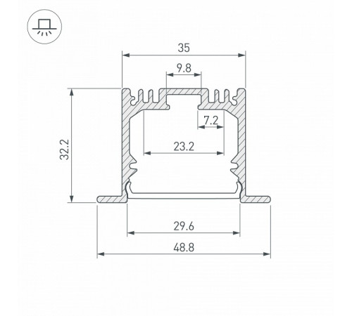 Алюминиевый профиль Arlight SL-Linia49-F-3000 Anod 036168