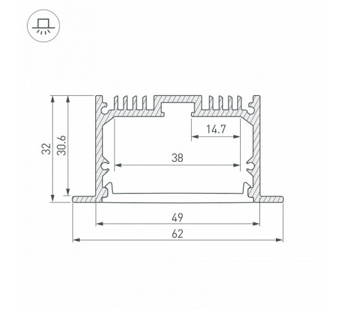 Алюминиевый профиль Arlight с экраном SL-LINIA62-F-2500 BLACK+OPAL 036307 Алюминиевый профиль Arlight с экраном SL-LINIA62-F-2500 BLACK+OPAL 036307