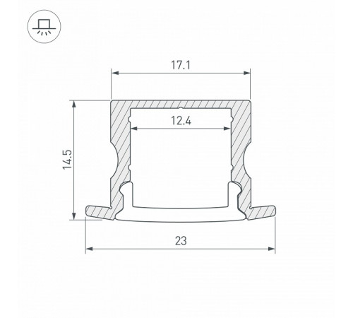Алюминиевый профиль Arlight ARH-Line-2315-F-2000 Anod 036327 Алюминиевый профиль Arlight ARH-Line-2315-F-2000 Anod 036327