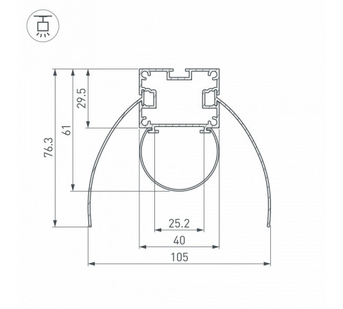 Алюминиевый профиль Arlight ARH-Power-W154-Comfort-2000 Anod 036343 Алюминиевый профиль Arlight ARH-Power-W154-Comfort-2000 Anod 036343