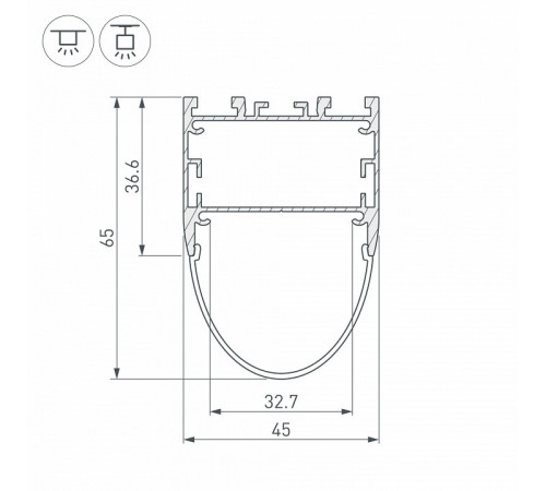 Алюминиевый профиль Arlight ARH-Line-B-3652-2000 Anod 036347 Алюминиевый профиль Arlight ARH-Line-B-3652-2000 Anod 036347