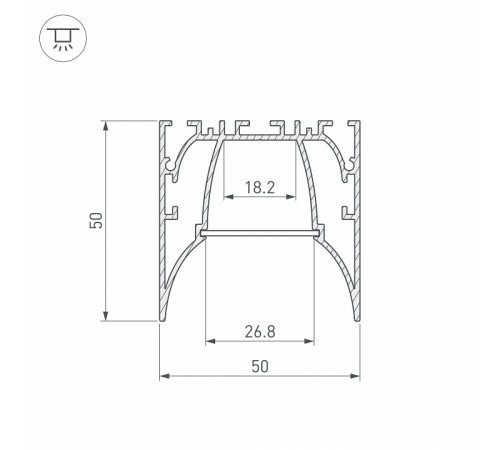 Алюминиевый профиль Arlight ARH-Line-5050-Comfort-2000 Anod 036353 Алюминиевый профиль Arlight ARH-Line-5050-Comfort-2000 Anod 036353
