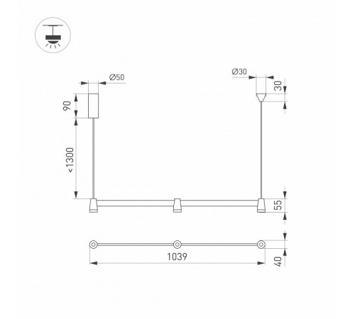 Подвесной светильник Arlight SP-Elizeo-S1000-16W Warm3000 036593 Подвесной светильник Arlight SP-Elizeo-S1000-16W Warm3000 036593