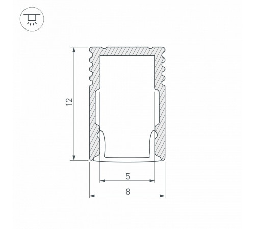 Алюминиевый профиль Arlight SL-MINI-8-H12-2000 BLACK 037106