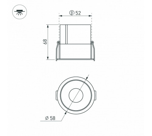 Встраиваемый светильник Arlight MS-ATLAS-BUILT-R58-10W Warm3000 037183(1) Встраиваемый светильник Arlight MS-ATLAS-BUILT-R58-10W Warm3000 037183(1)
