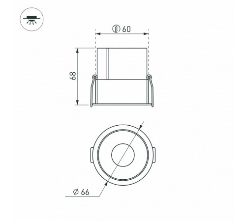 Встраиваемый светильник Arlight MS-ATLAS-BUILT-R66-15W Warm3000 037185(1)