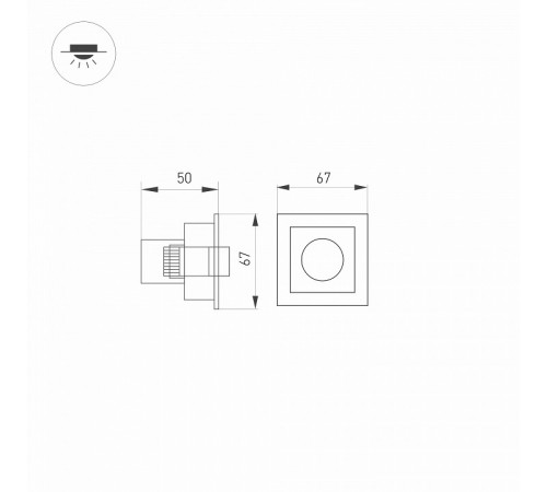 Встраиваемый светильник Arlight MS-Orient-Built-Turn-TC-S67x67-3W Warm3000 037206 Встраиваемый светильник Arlight MS-Orient-Built-Turn-TC-S67x67-3W Warm3000 037206