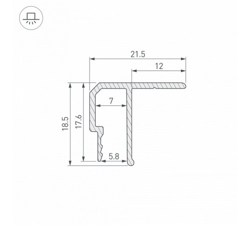 Профиль Arlight STRETCH-CEIL-TECH-2500 039484 Профиль Arlight STRETCH-CEIL-TECH-2500 039484