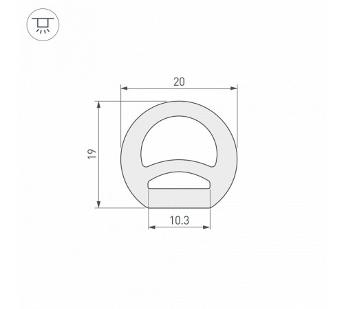 Силиконовый профиль Arlight WPH-FLEX-D20-TOP-S10-5m WHITE 040272