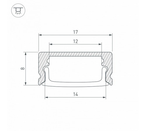 Профиль Arlight LINE-1708-2000 ANOD BLACK 040299 Профиль Arlight LINE-1708-2000 ANOD BLACK 040299